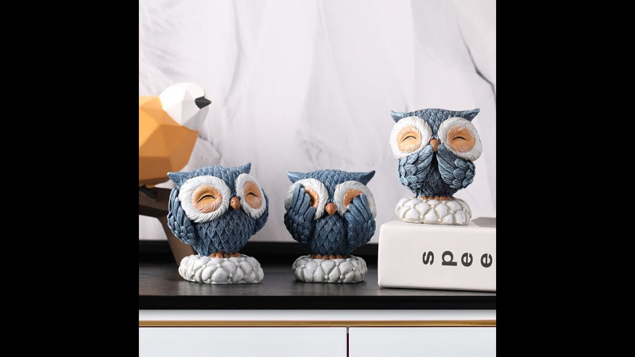 Creative A Family Of Three Owl Resin Crafts