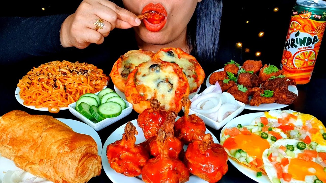 ASMRSPICY CHICKEN 65+SPICY CHICKEN LOLLIPOP+2X SPICY NOODLES+MINI