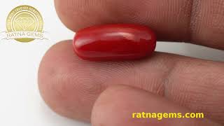Product Video for: Moonga Stone 6.59 Ratti (6.00 Carat) - Italian Red Coral