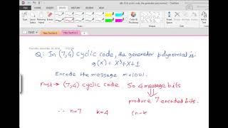 Celebrity DIGITAL CODES   06 Encoding a Message m using 7,4 Cyclic code and Generator polynomial Part 1 of 3 h Net Worth