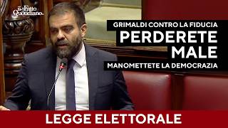 Grimaldi contro la fiducia: "Riforma elettorale? Un pacco. Perderete male"