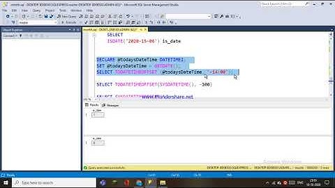 62.ISDATE(),TODATETIMEOFFSET(),SWITCHOFFSET() FUNCTIONS IN SQL