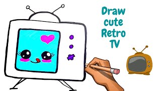 How To Draw A Cute Retro Tv For Your Kid