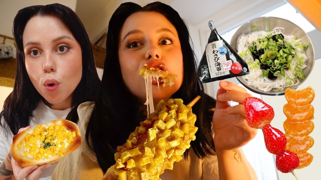 24 horas recriando minhas comidas favoritas da 7-ELEVEN japonesa | corn mayo sando, tanghulu 料理