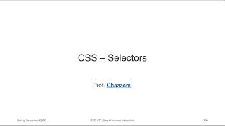 Web Application Development - CSS: Selectors