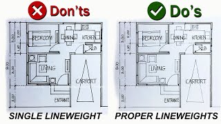 HOW TO USE PROPER LINE WEIGHTS ON YOUR ARCHITECTURAL DRAWINGS.