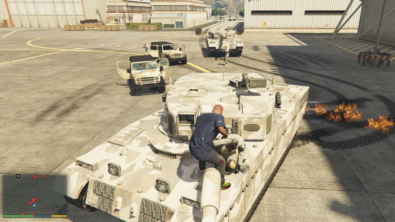 GTA 5 Franklin Five Star Chase Military Base & War With Police Part-6 ...