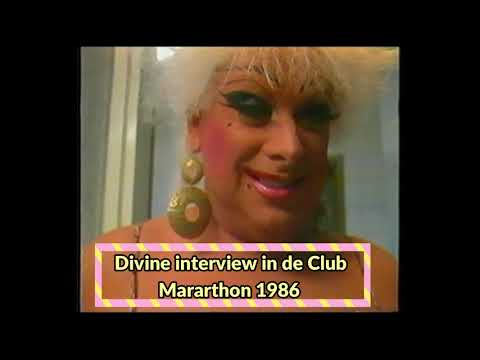 Interview Divine in Discotheek de Club Marathon 1986
