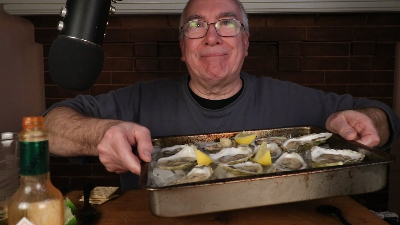 ASMR 100 Oyster Mukbang Challenge Whispering