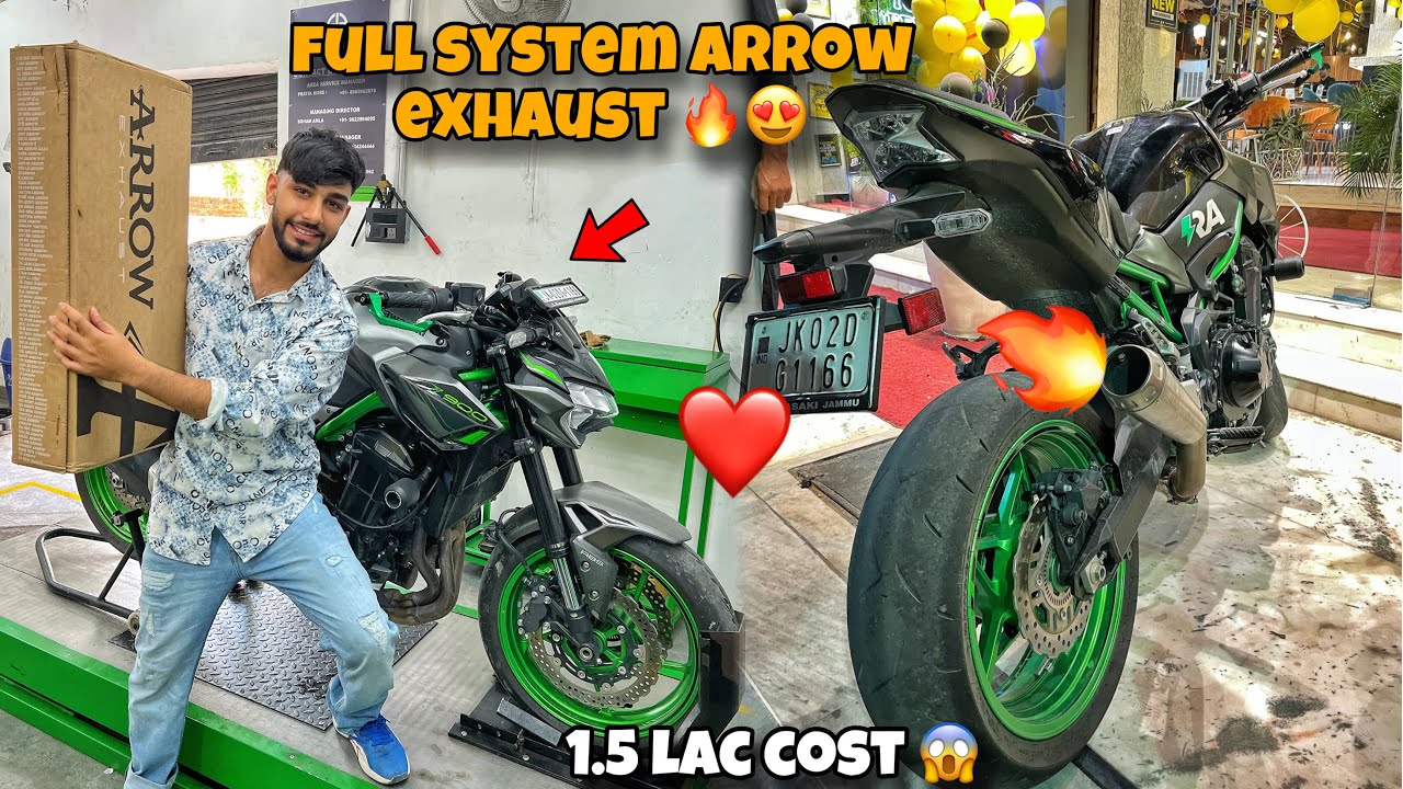 Installed Arrow Race Pro Full System Exhaust in My Superbike z900 😍 | Installing Cost 1.5 Lac
