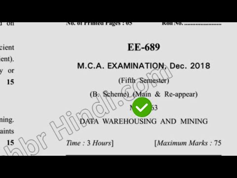 2018 Dcrust MCA 5th Sem Data warehousing & Mining Question Paper