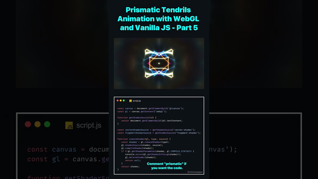 Prismatic Tendrils Animation with WebGL and Vanilla JS - Part 5 