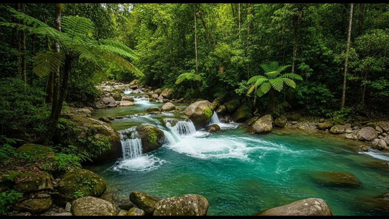 Relaxing Nature Sounds for Sleep – Forest Stream and Birds Chirping