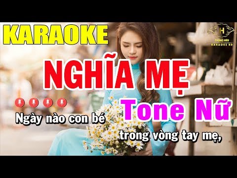 Karaoke Nghĩa Mẹ Tone Nữ Nhạc Sống | Trọng Hiếu
