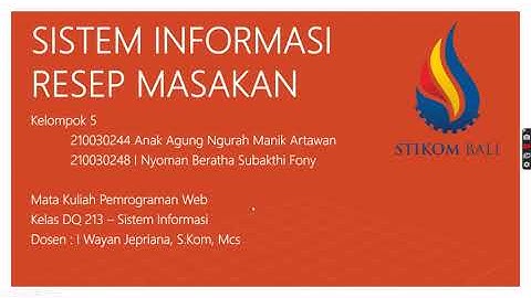 Resep Masakan ITB Stikom Bali || UAS