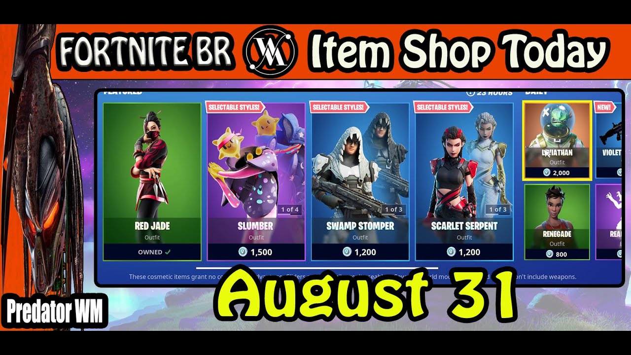 Fortnite Item Shop Today 31 August Youtube