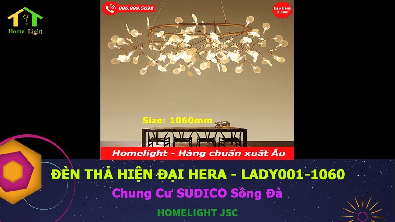 Đèn trang trí HomelightJsc - Đèn thả hiện đại LADY001-1060 - Chung Cư SUDICO Sông Đà