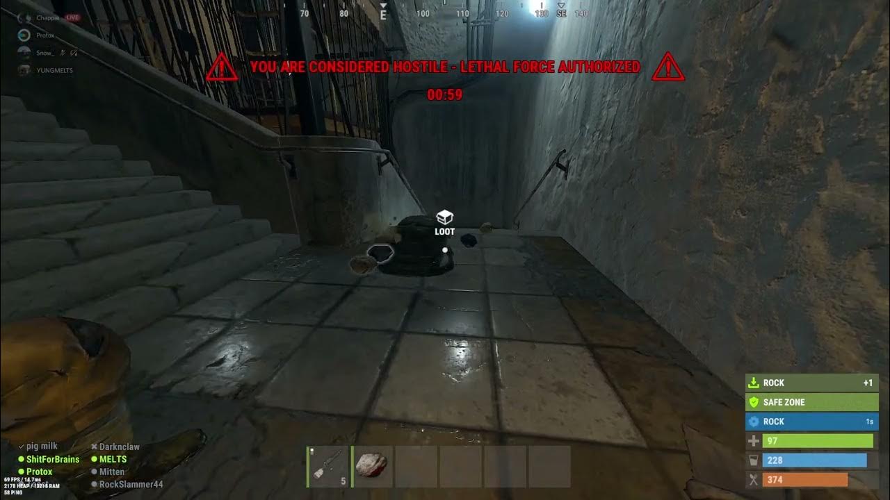 Push Death Bag out of Safe Zone (Rust) YouTube