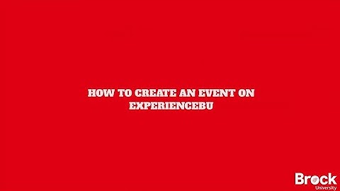 ExperienceBU Tutorial: Create Events