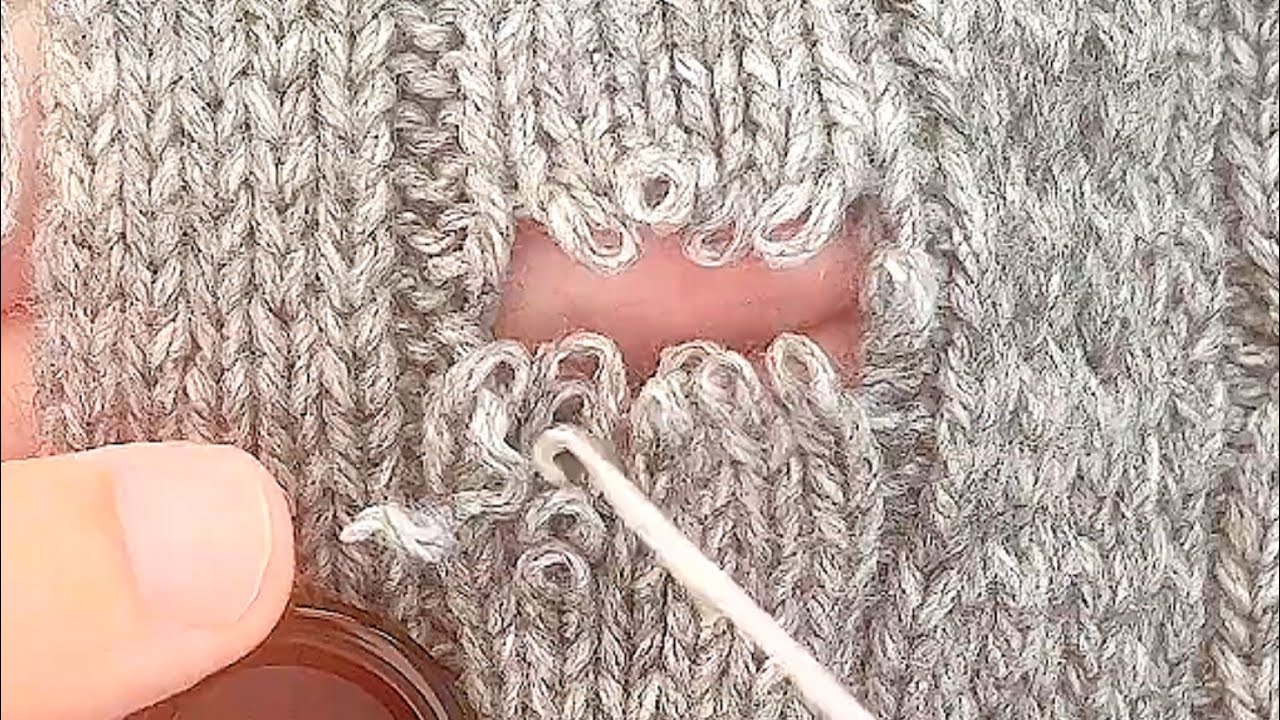 How to Perfectly Repair a Hole in a Knitted Sweater - YouTube