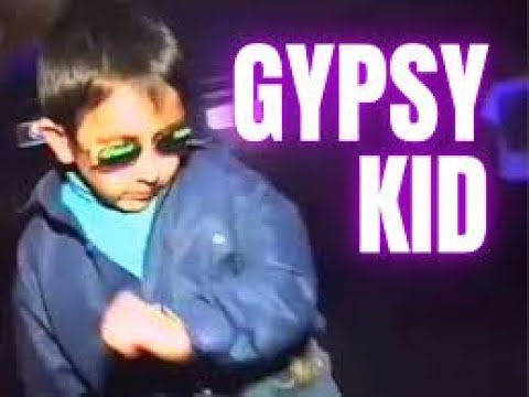 Gypsy kid dancing at club can&#039;t be bothered. 1997.