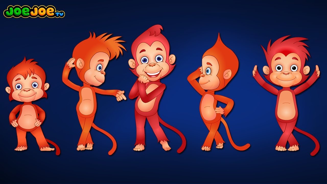 Five Little Monkeys Jumping On The Bed For Kids | JoeJoe TV