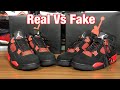 Air Jordan 4 Crimson / Red Thunder Real Vs Fake review. Blacklight and weight comparisons