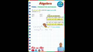 Algebra - productos notables #algebra #parati #clasesonline #productosnotables #colegio