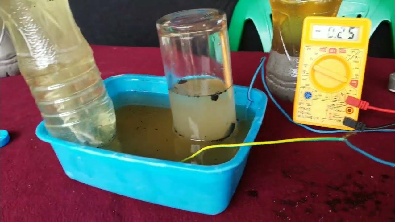 Making hydrogen gas using a solar panel / Electrolysis of potassium