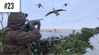 Snowy Day Waterfowl Hunt! (Mallards and Geese Cupped Up Close!)