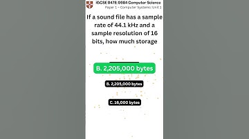 iGCSE Computer Science 0478 0984 Paper 1 Unit 1 q063 v1