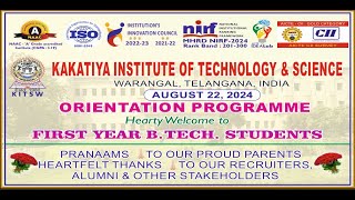 Orientation Programme for B.tech First Year Students 2024-25 (Session 2) | KITSW | 22/08/2024