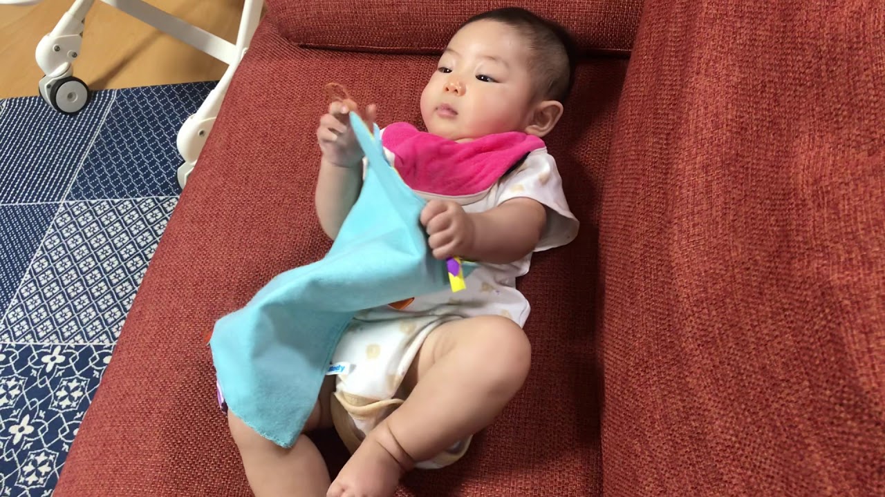 赤ちゃんのおもちゃ 生後4ヶ月の赤ちゃん お気に入りおもちゃ パリパリのおもちゃ Youtube