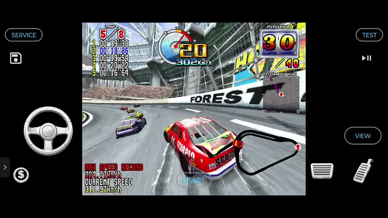 Nuevo Emulador SUPER3 para android juego Daytona USA 2 battle on the edge