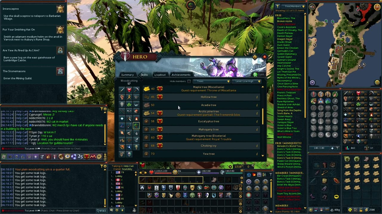 RS3 HCIM Series Part 57 - Collecting Teak + Maple Logs + Made Adamant Ore Box + Collected Some Ores