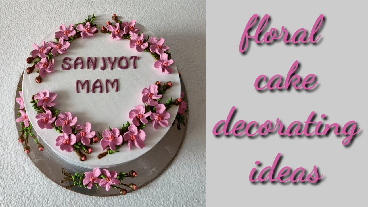 New cake decoration /Simple cake design /  Floral cake decorating ideas.