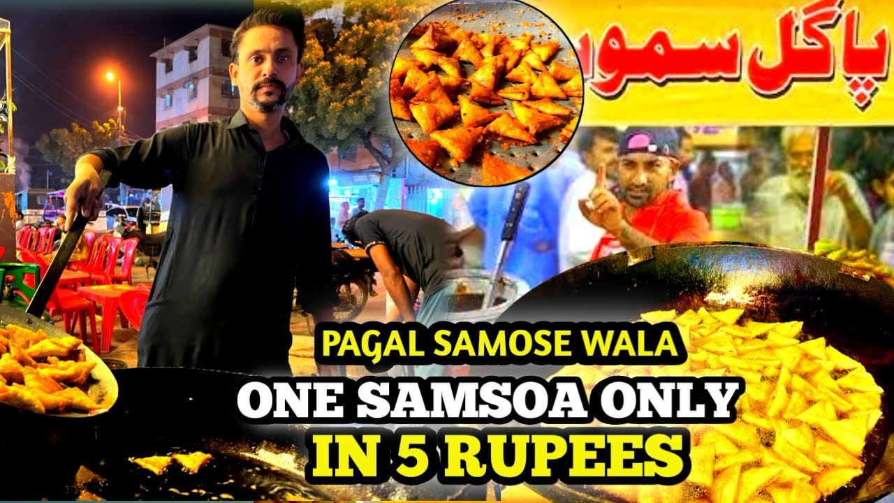 KARACHI FAMOUS PAGAL SAMOSE WALA VIRAL | 5 RUPAY KA ONE SAMOSA | VLOG BYE RAYAN SHEIKH 