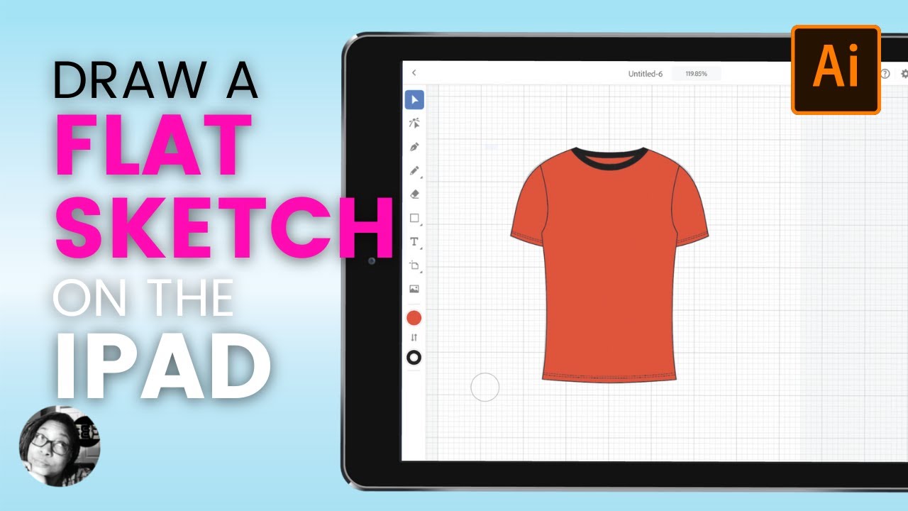 How to draw a flat sketch with Illustrator for Fashion Design on ipad 