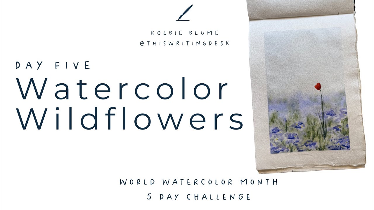 Easy Watercolor Wildflowers | World Watercolor Month Challenge