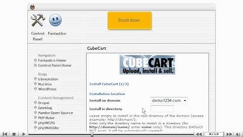 Installing CubeCart from Fantastico by VodaHost web hosting