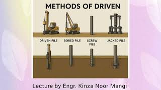 17. Pile Driving Methods, Drop Hammer, Steam Hammer, Boring, Screwing and Water Jet Method.