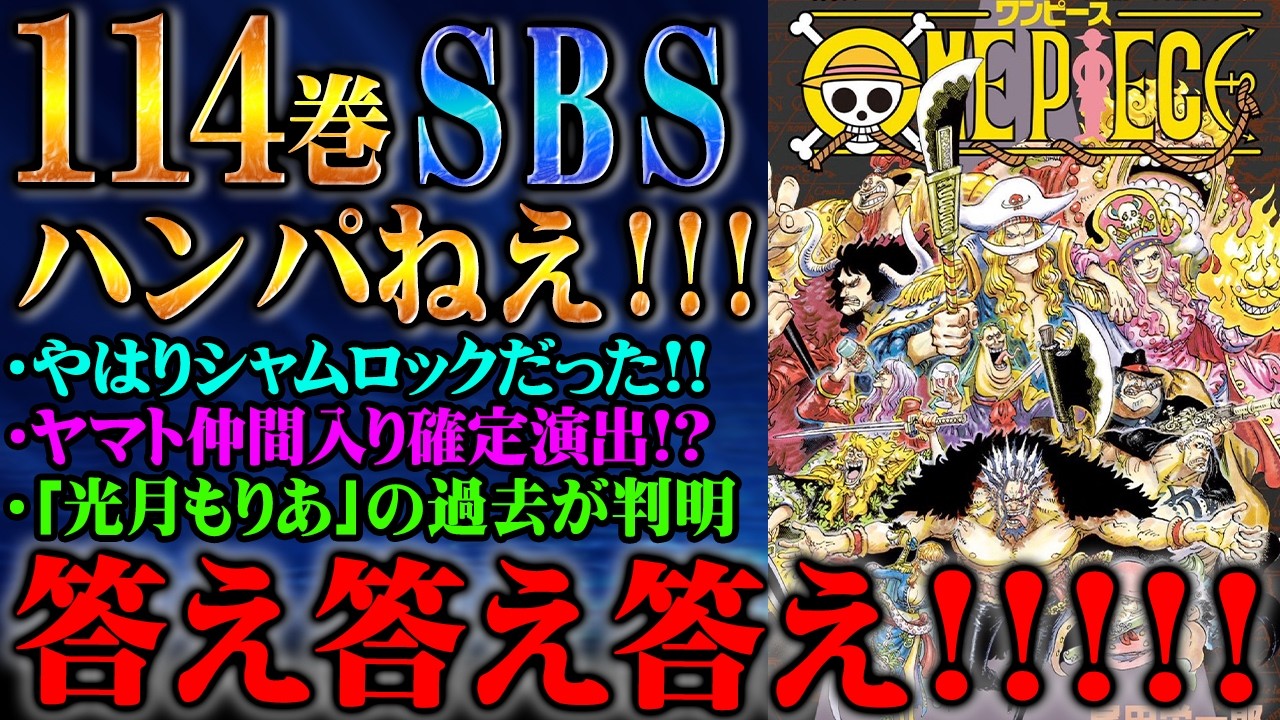 【これが知りたかった!!!】作者が史上最強クラスの確定回答を連発！大型伏線が回収されまくりで失神するレベル・・・【 ワンピース 114巻 SBS】