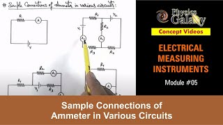 Class 12 Physics | Electrical Measurements | #5 Sample Connections of Ammeter in Various Circuits