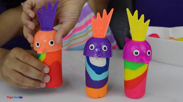 Giant Play Doh Rainbow Lollipop - DIY Play Doh Tongue - 6 Ice Cream Playdough Popsicles