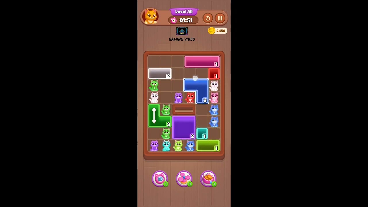 Catdom : Color Hole Level 56 Walkthrough Solution 