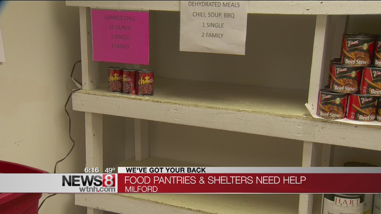 Milford food bank pantry shelves bare - YouTube