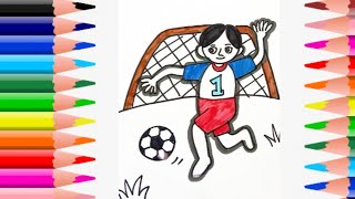 Mewarnai Anak Bermain Bola untuk anak dan balita||How to draw boys playing football for kids