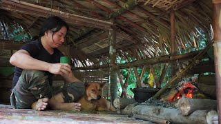 Return to Shelter on a Rainy Day, Weaving a Basket and Cooking: Survival Alone | EP.308