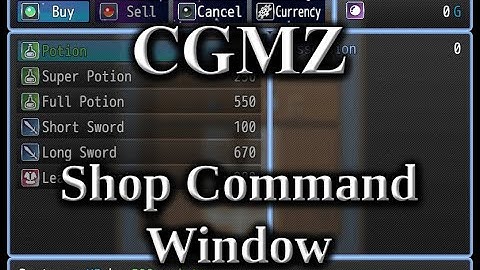 [CGMZ] Shop Command Window for RPG Maker MZ