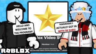 Kid With 5k Subs FAKES His Way Into The Video Stars Program? (ROBLOX)